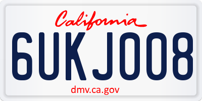 CA license plate 6UKJ008