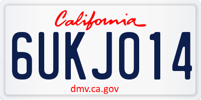 CA license plate 6UKJ014