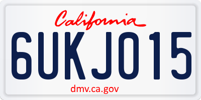 CA license plate 6UKJ015