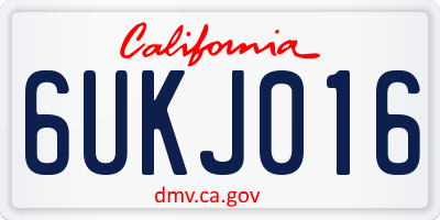 CA license plate 6UKJ016