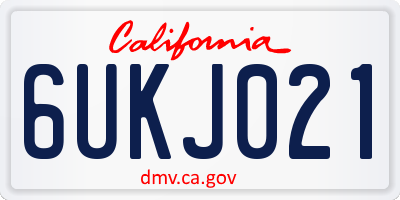 CA license plate 6UKJ021