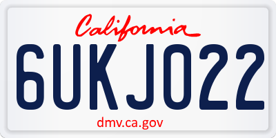 CA license plate 6UKJ022