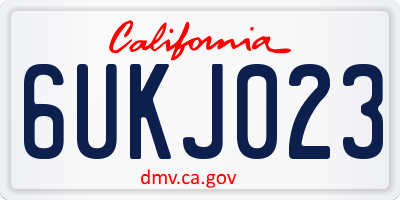 CA license plate 6UKJ023