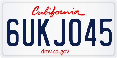 CA license plate 6UKJ045