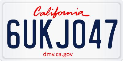 CA license plate 6UKJ047