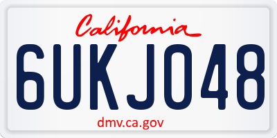 CA license plate 6UKJ048