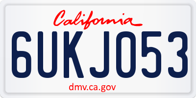 CA license plate 6UKJ053