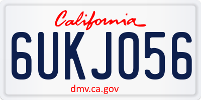CA license plate 6UKJ056