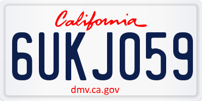 CA license plate 6UKJ059