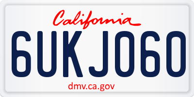 CA license plate 6UKJ060
