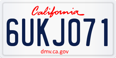 CA license plate 6UKJ071