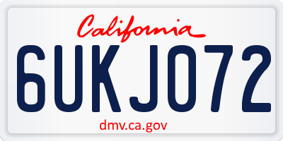 CA license plate 6UKJ072