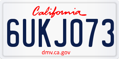 CA license plate 6UKJ073