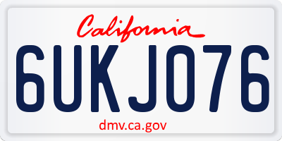 CA license plate 6UKJ076
