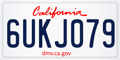 CA license plate 6UKJ079