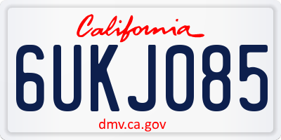 CA license plate 6UKJ085