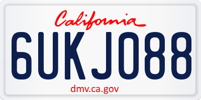 CA license plate 6UKJ088
