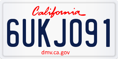 CA license plate 6UKJ091