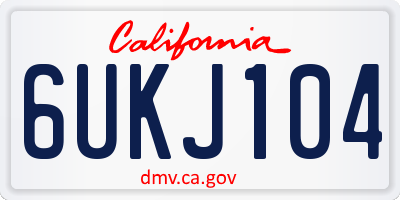 CA license plate 6UKJ104