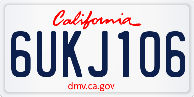 CA license plate 6UKJ106