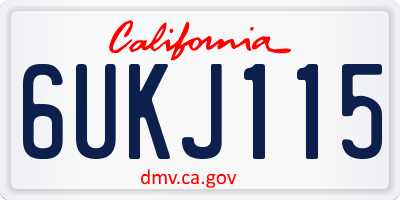 CA license plate 6UKJ115