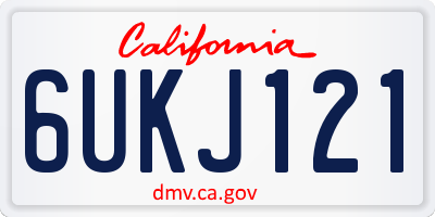CA license plate 6UKJ121