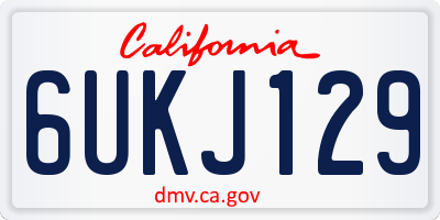 CA license plate 6UKJ129