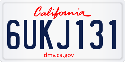 CA license plate 6UKJ131