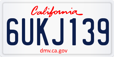 CA license plate 6UKJ139