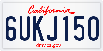 CA license plate 6UKJ150