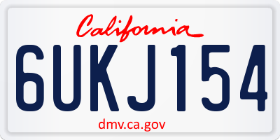 CA license plate 6UKJ154