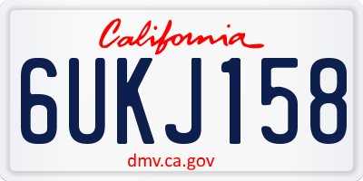 CA license plate 6UKJ158