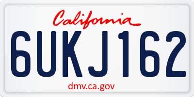 CA license plate 6UKJ162