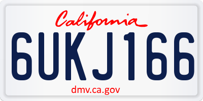 CA license plate 6UKJ166