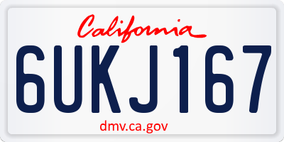 CA license plate 6UKJ167