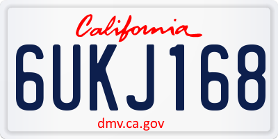 CA license plate 6UKJ168