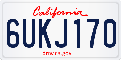 CA license plate 6UKJ170
