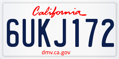 CA license plate 6UKJ172