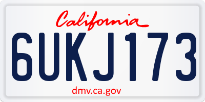 CA license plate 6UKJ173