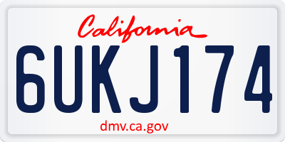CA license plate 6UKJ174