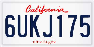CA license plate 6UKJ175