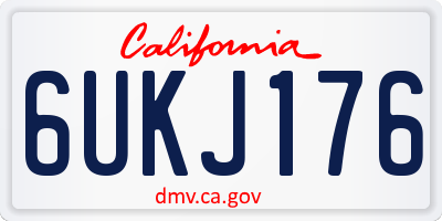 CA license plate 6UKJ176