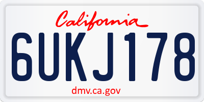 CA license plate 6UKJ178