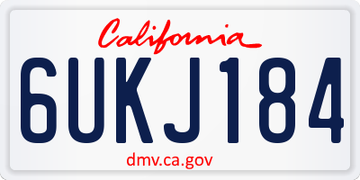 CA license plate 6UKJ184