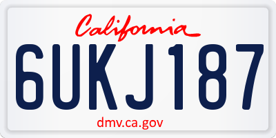 CA license plate 6UKJ187