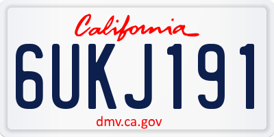 CA license plate 6UKJ191