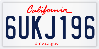 CA license plate 6UKJ196