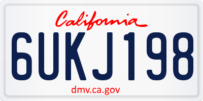 CA license plate 6UKJ198
