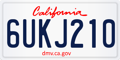 CA license plate 6UKJ210