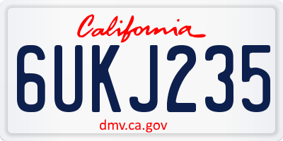 CA license plate 6UKJ235